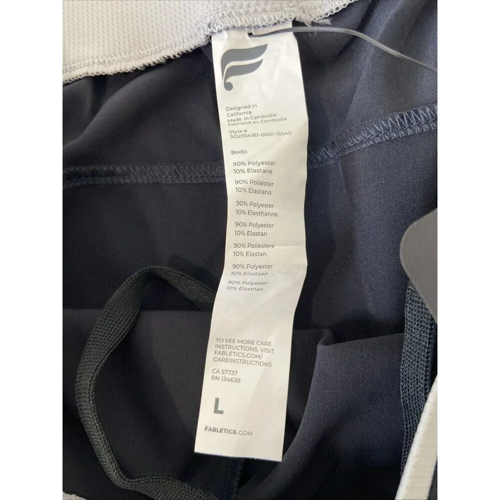 Fabletics Fundamental Short II Men's Large 9”Inseam Black Unlined Pockets NWT